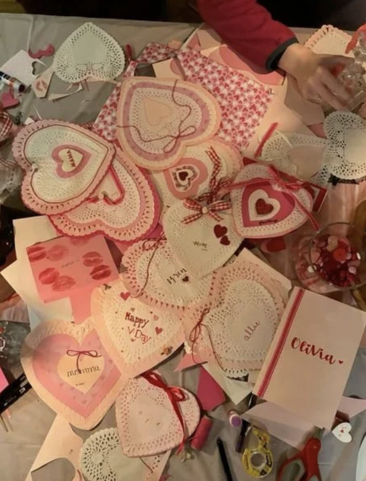 Handmade Valentine's cards for February 14th.